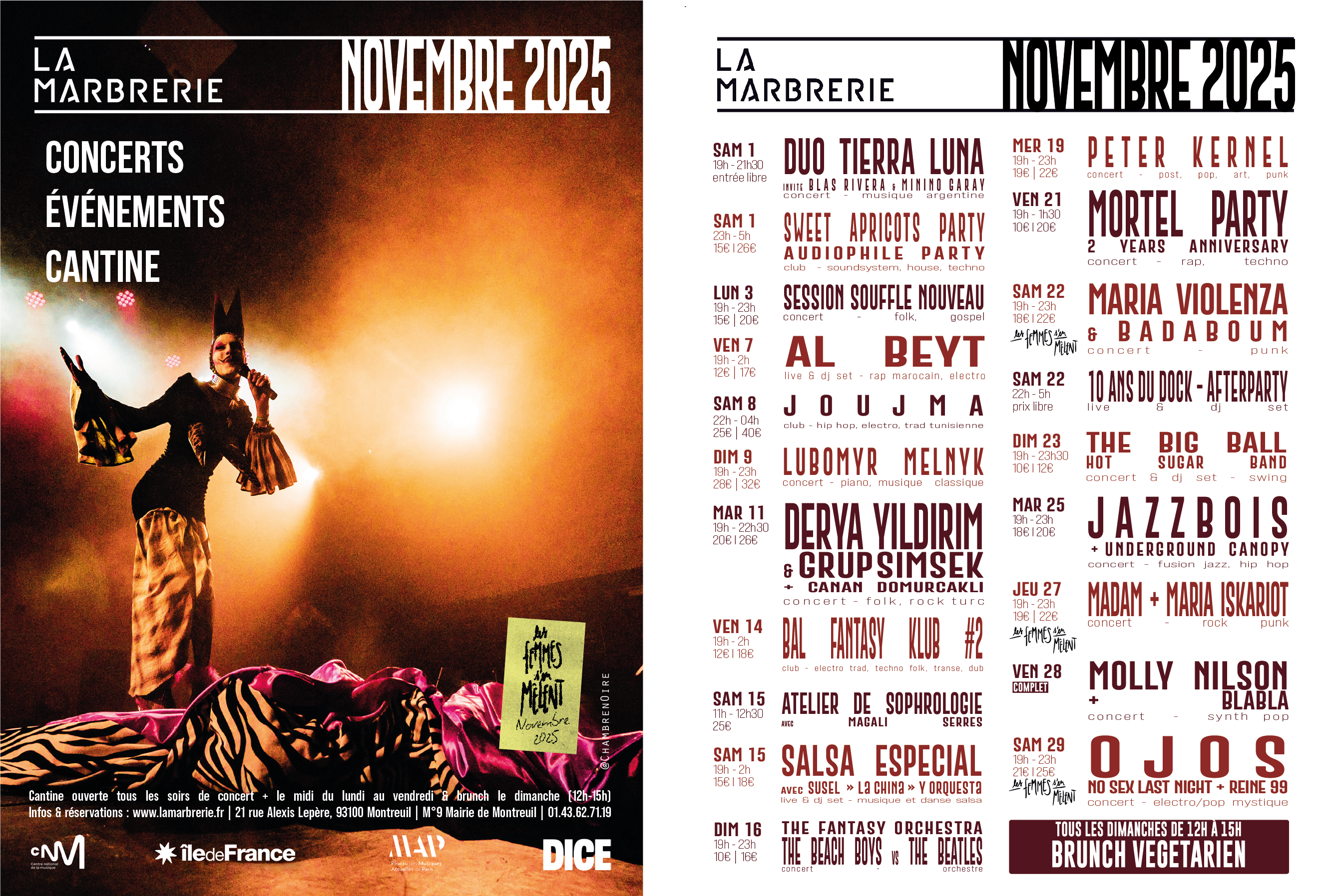 Flyer de La Marbrerie